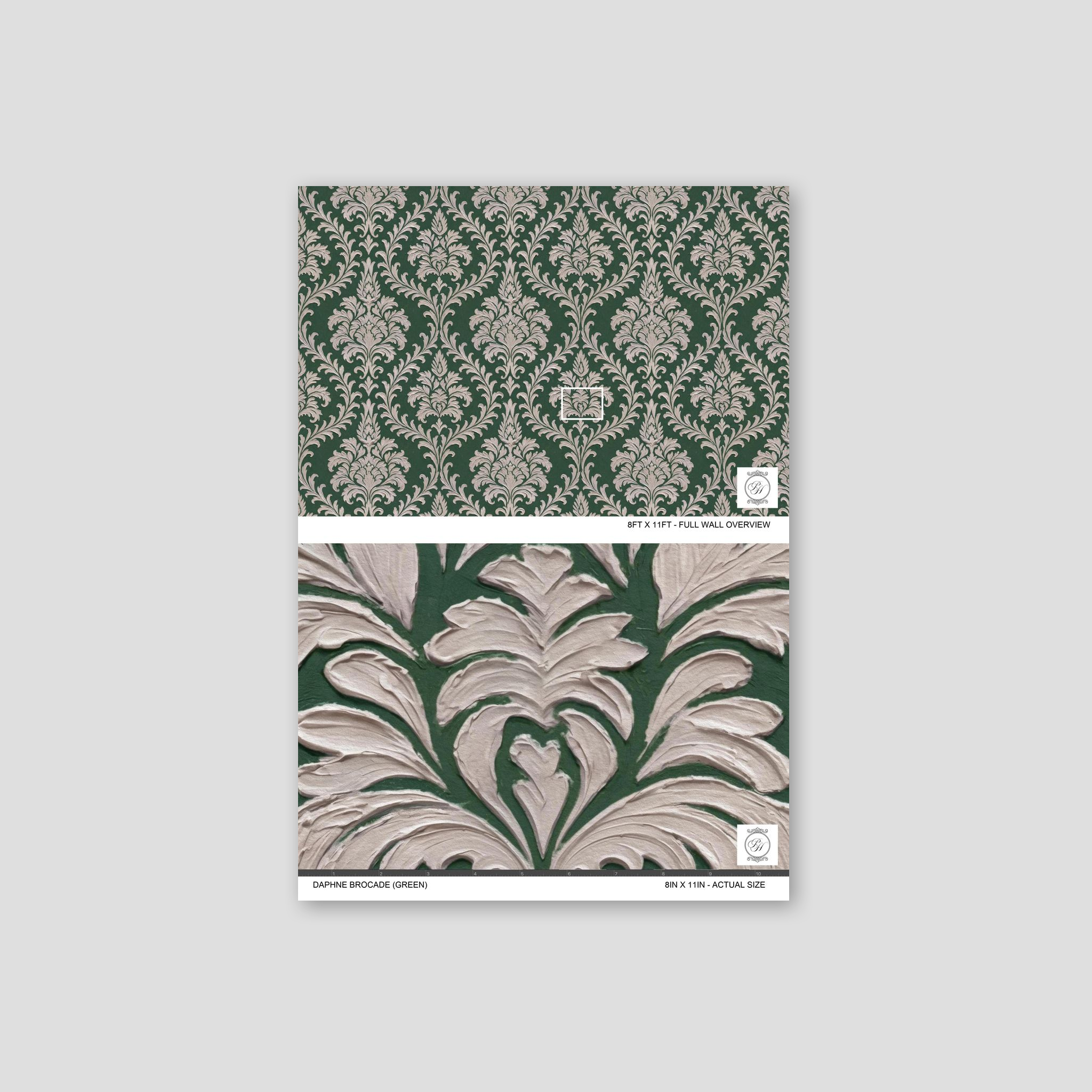 Daphne Brocade (Green) Wallpaper WALL BLUSH