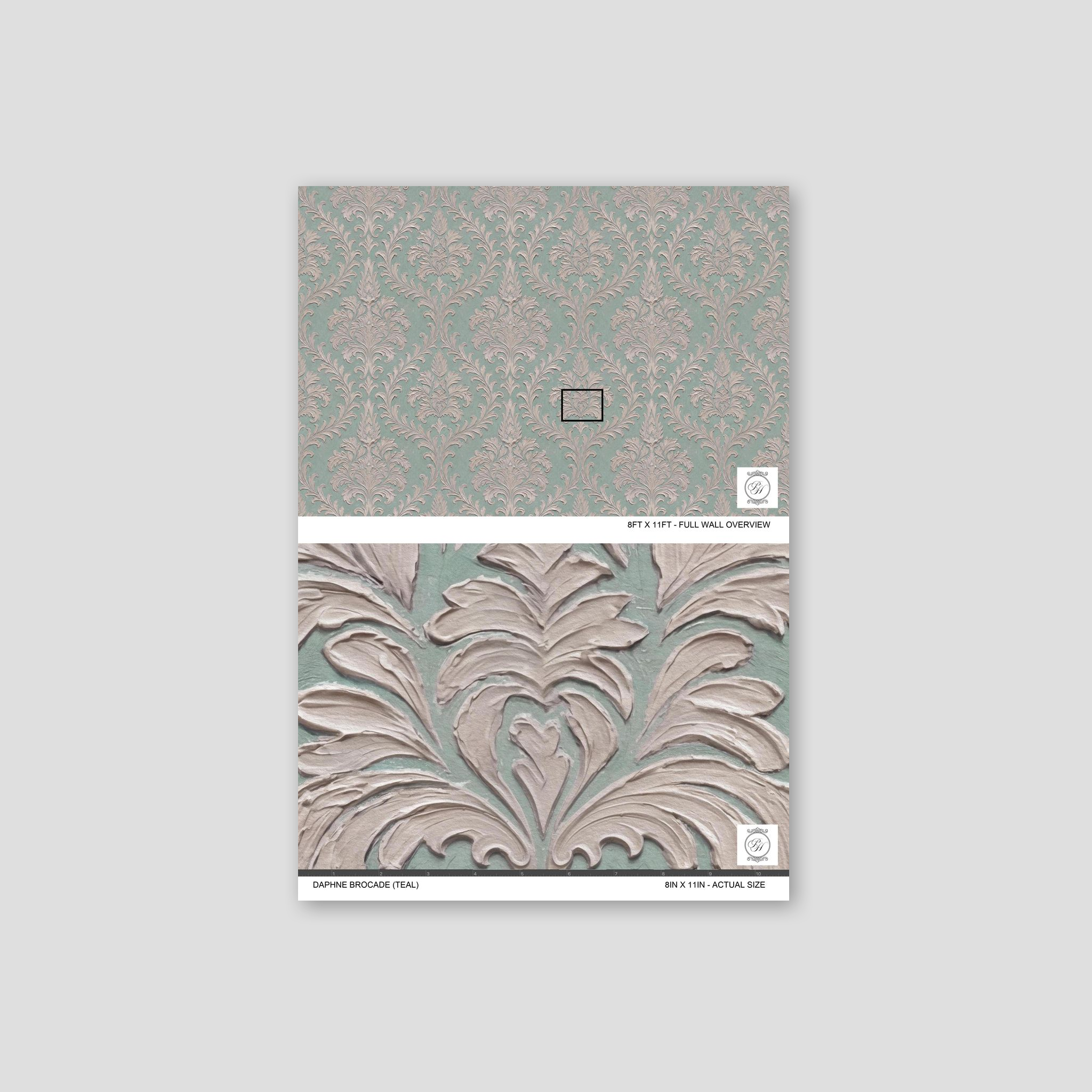 Daphne Brocade (Teal) Wallpaper WALL BLUSH