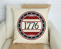 1776 Independence Day Pillow Cover 18x18 inch- Fourth of July Cotton and Crate