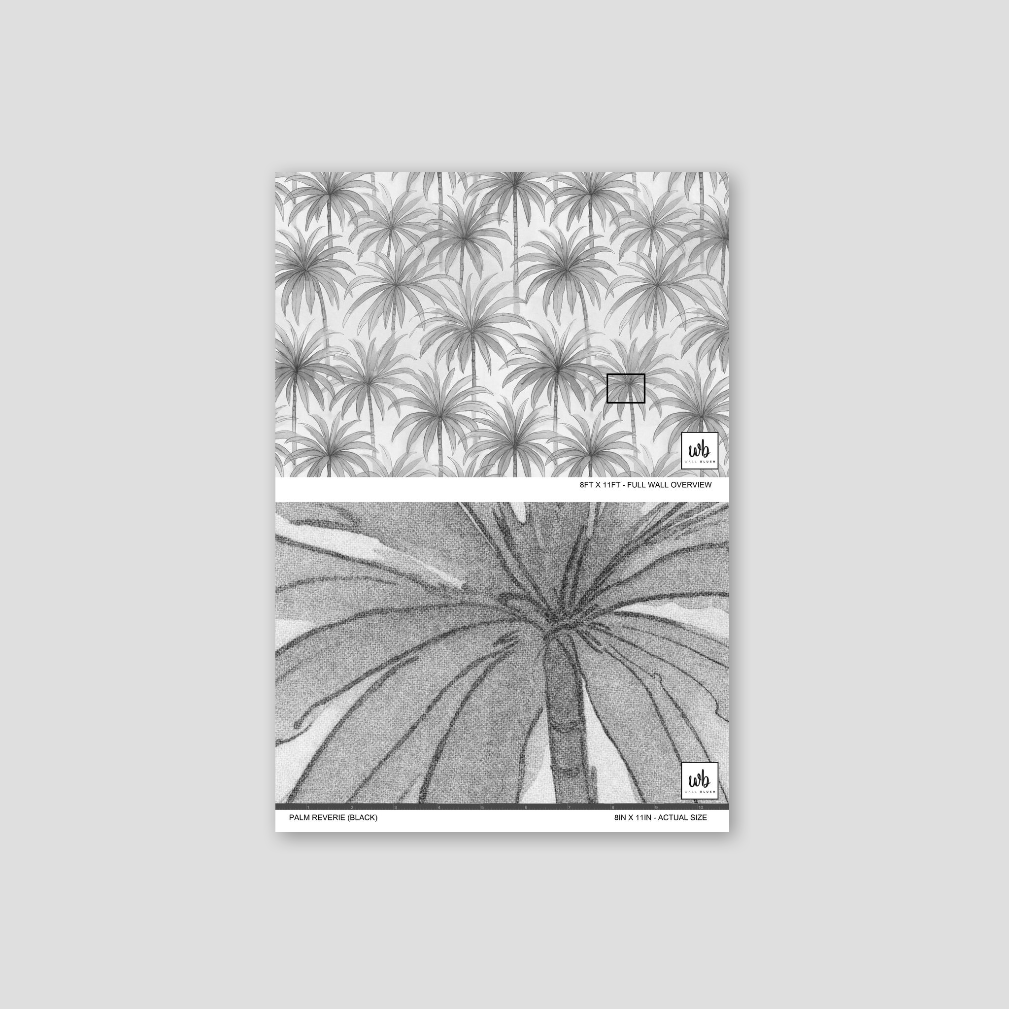 Palm Reverie (Black) Wallpaper WALL BLUSH