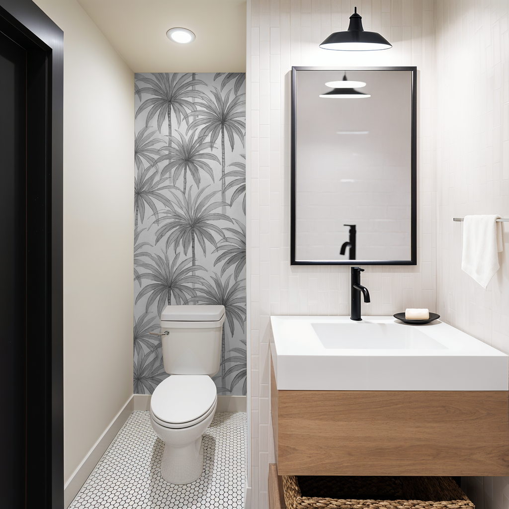 Palm Reverie (Black) Wallpaper WALL BLUSH