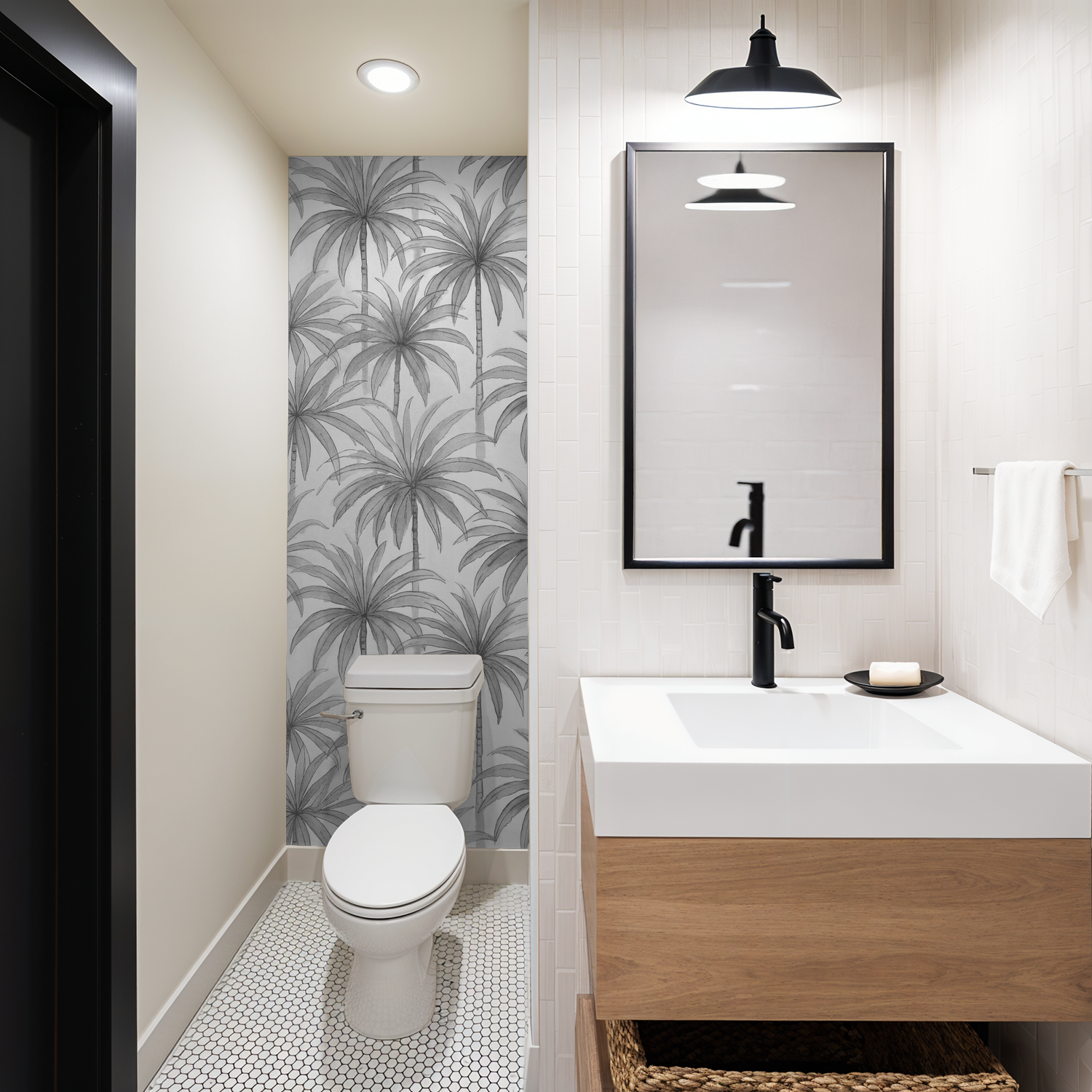 Palm Reverie (Black) Wallpaper WALL BLUSH