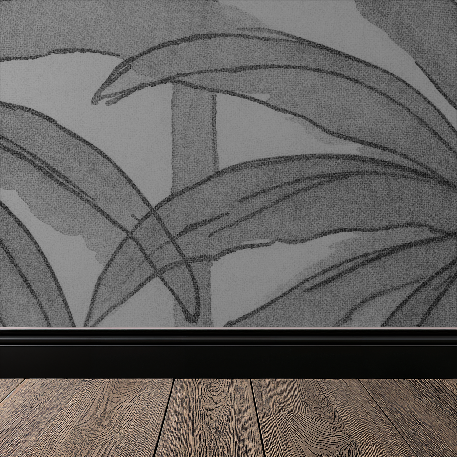 Palm Reverie (Black) Wallpaper WALL BLUSH