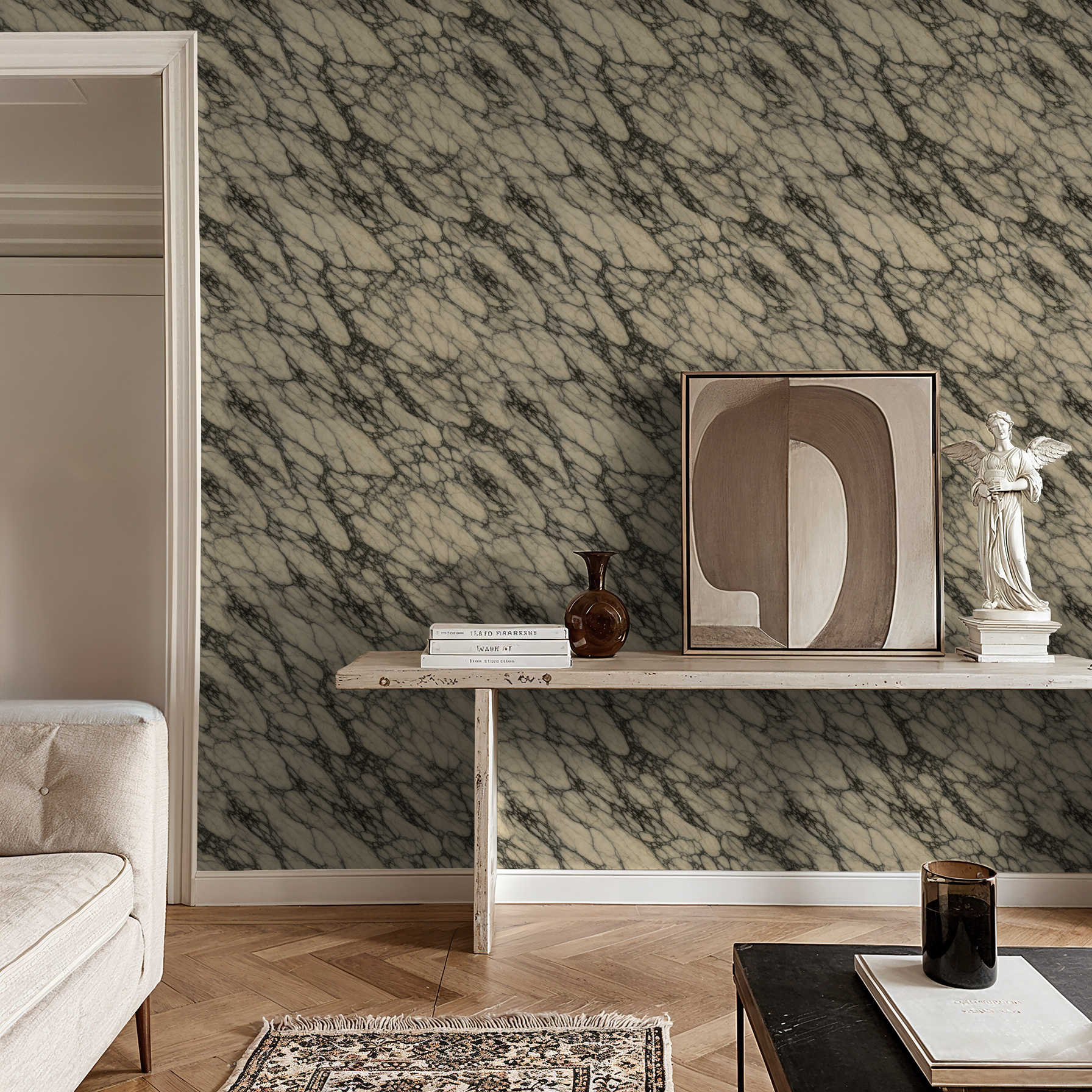 Ivory Stone Wallpaper WALL BLUSH