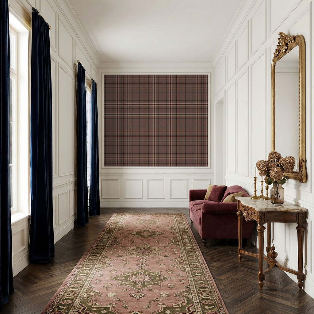 Rose Plaid Wallpaper WALL BLUSH