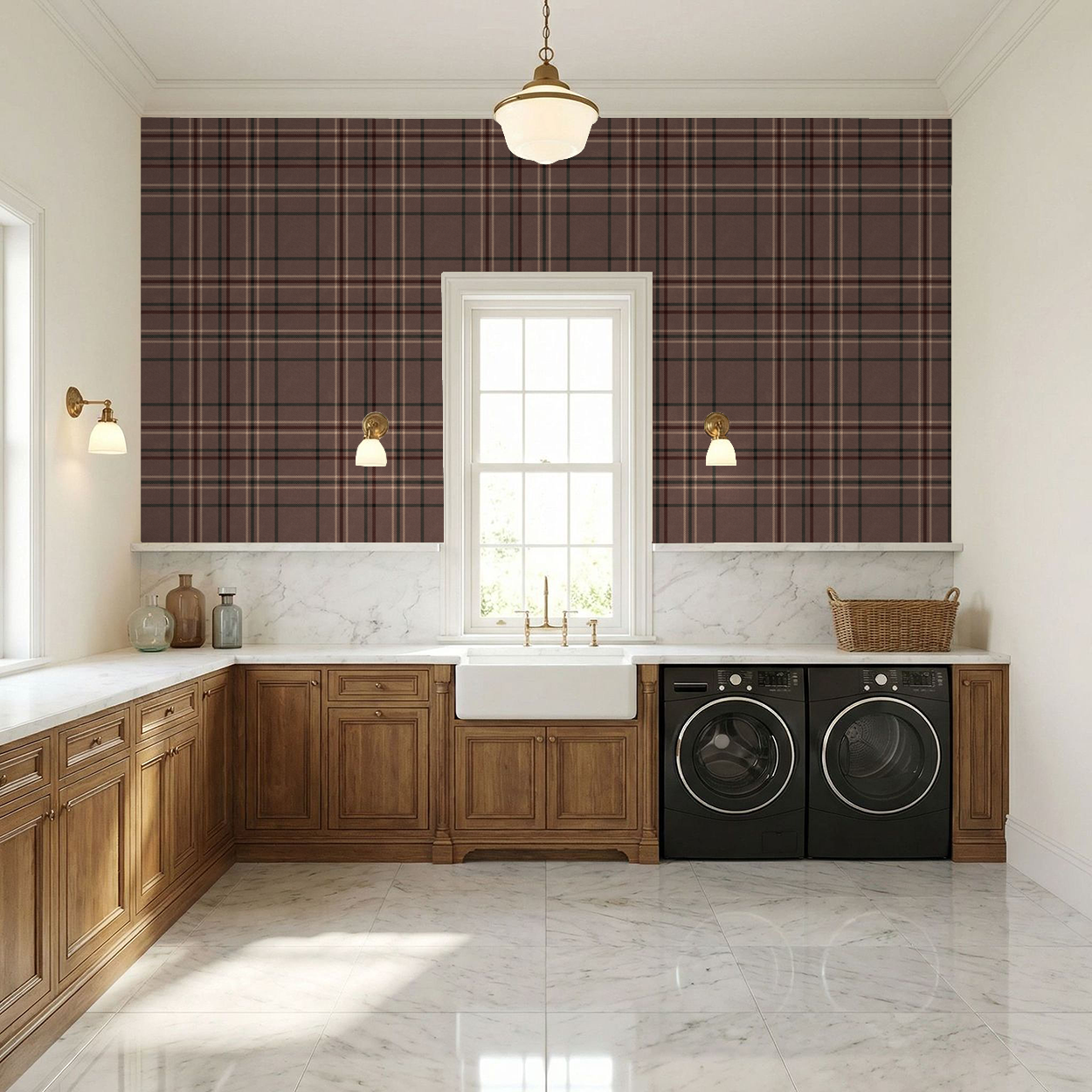 Rose Plaid Wallpaper WALL BLUSH