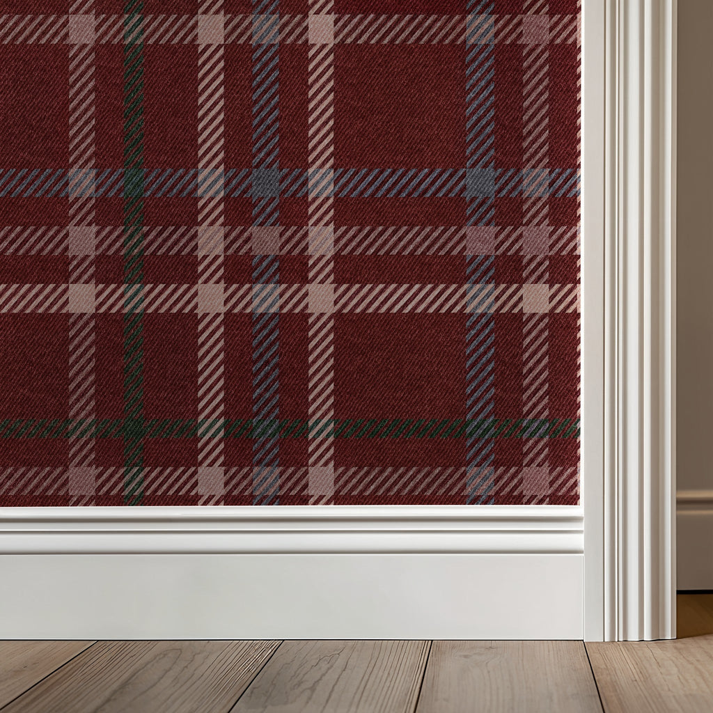 Bordeaux Plaid Wallpaper WALL BLUSH