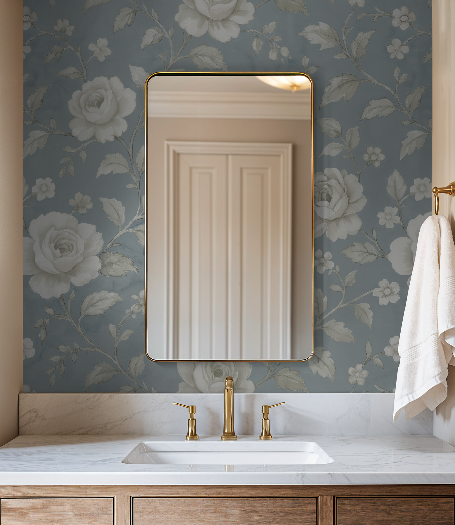 Cottage Rose Wallpaper WALL BLUSH
