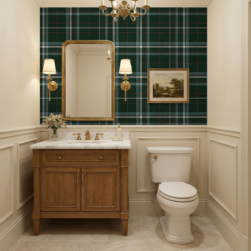 Emerald Plaid Wallpaper WALL BLUSH