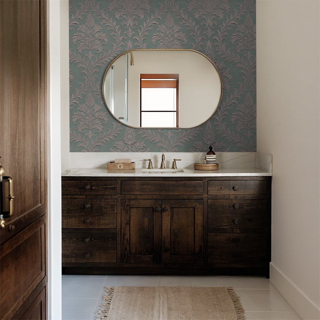 Daphne Brocade (Teal) Wallpaper WALL BLUSH