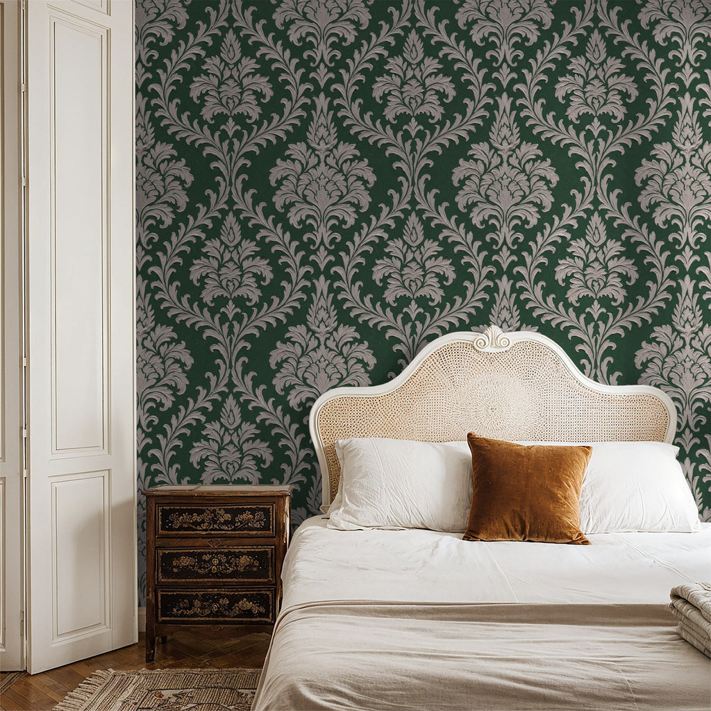 Daphne Brocade (Green) Wallpaper WALL BLUSH