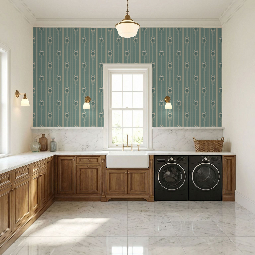 Salon Stripe Wallpaper WALL BLUSH