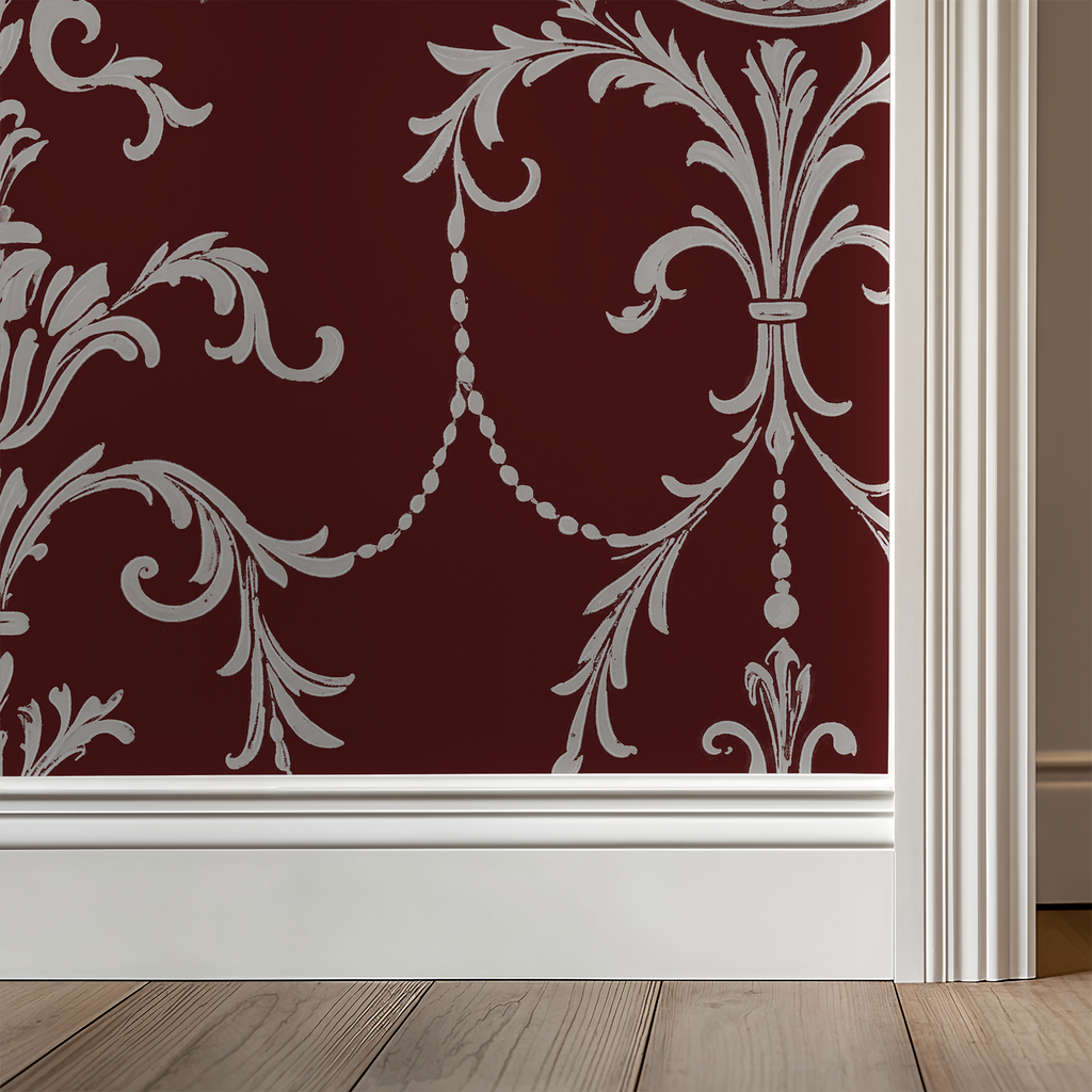 State Room Scroll (Burgundy) Wallpaper WALL BLUSH