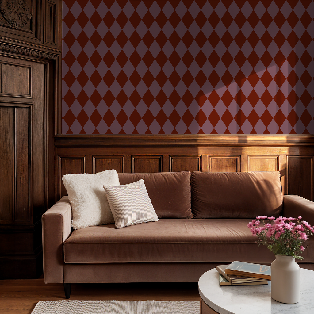 Harlequin (Burgundy) Wallpaper WALL BLUSH