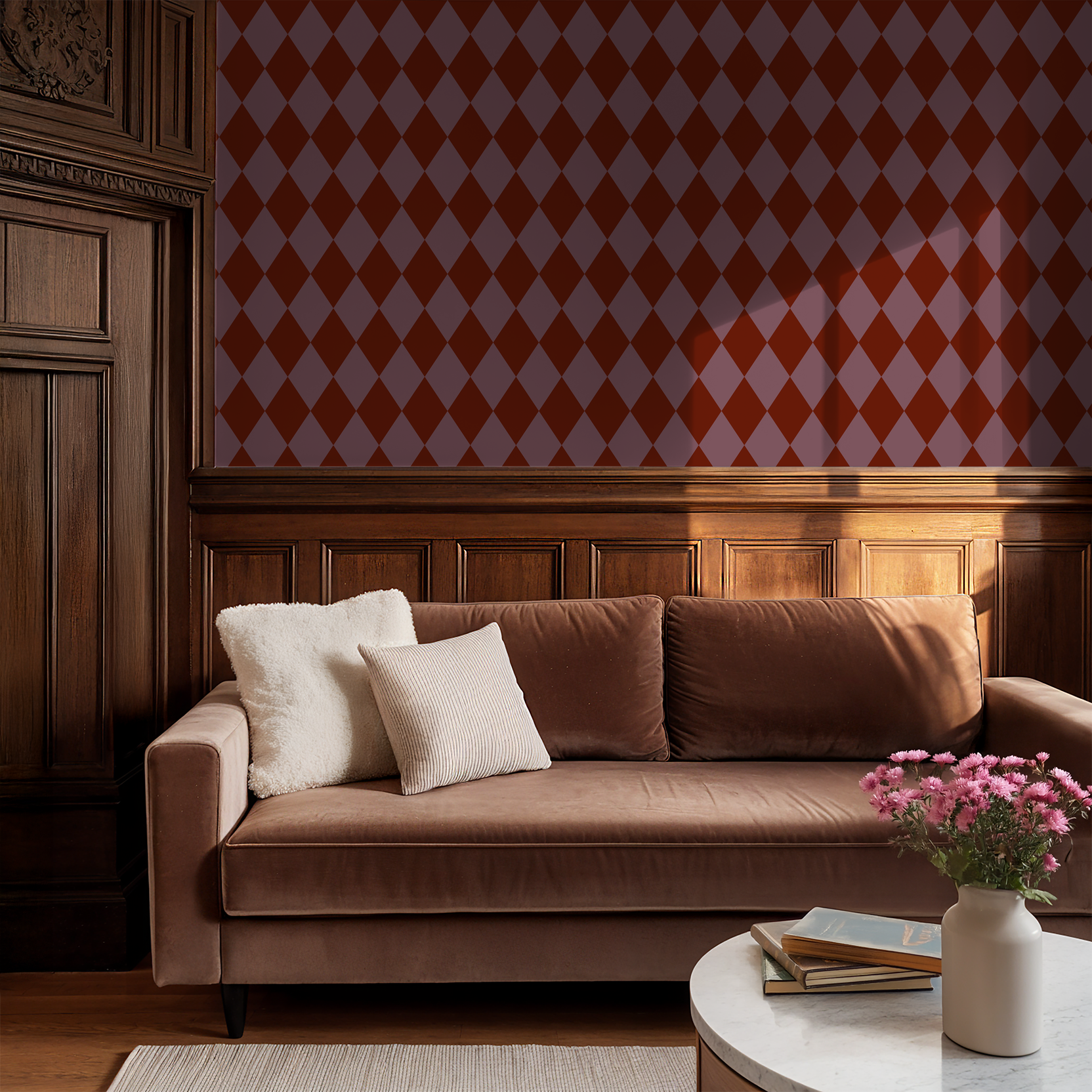 Harlequin (Burgundy) Wallpaper WALL BLUSH