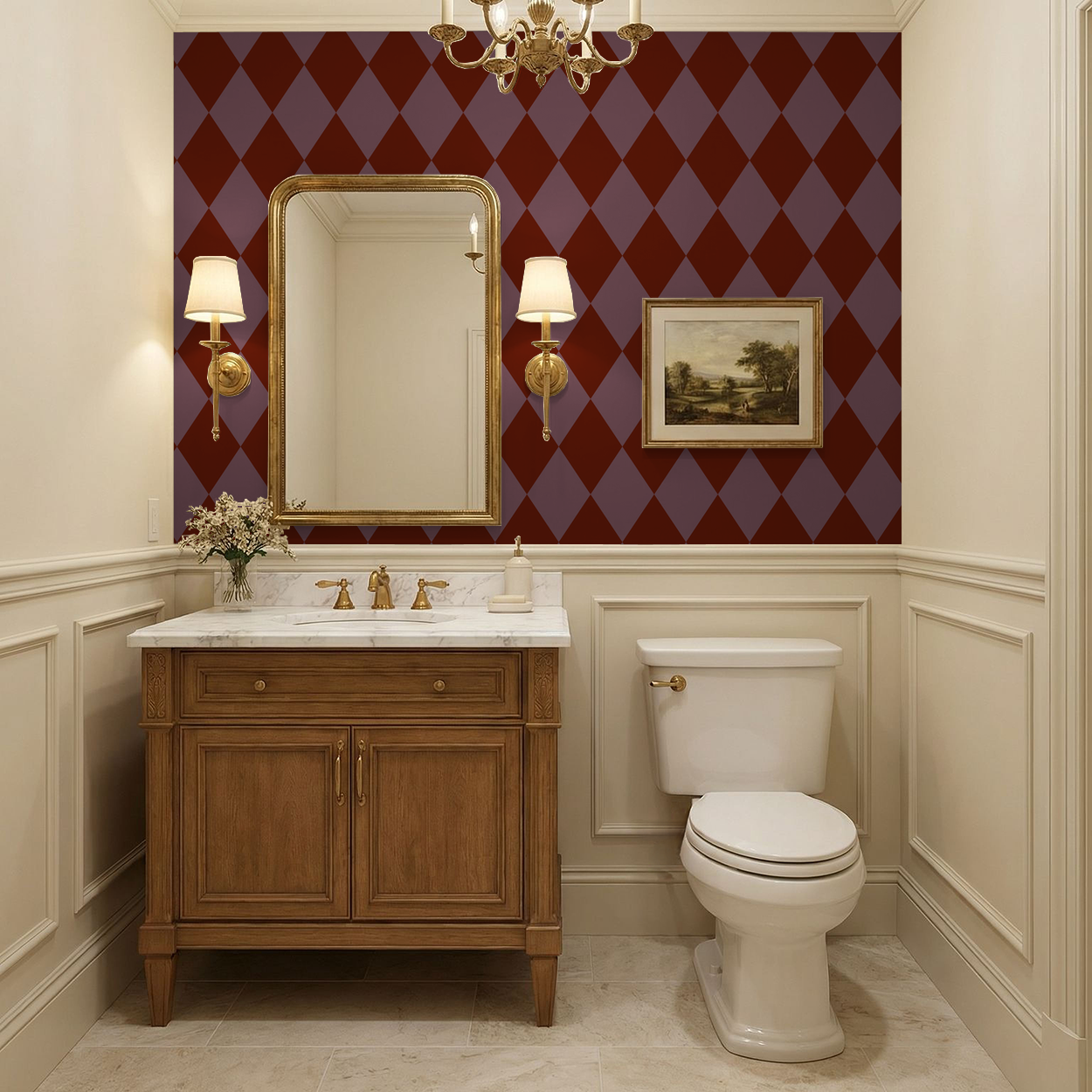 Harlequin (Burgundy) Wallpaper WALL BLUSH