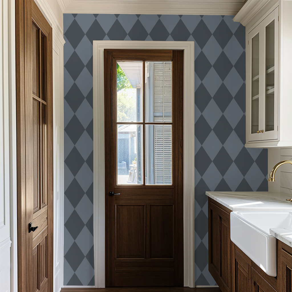 Harlequin (Dusty Blue) Wallpaper WALL BLUSH