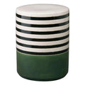 18.5 in. Stripe Ceramic Outdoor Garden Stool LOOMLAN