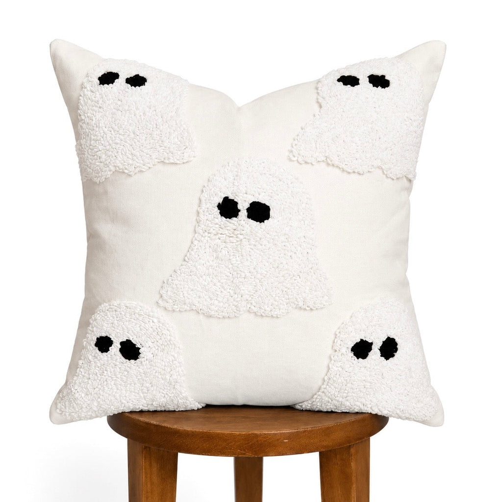 Ivory Tufted Ghost Pillow Cover Busa Designs