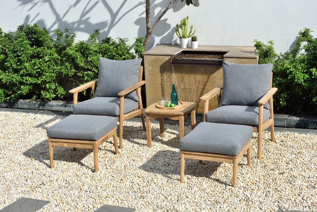 Eve FSC Teak Outdoor Conversation Set with Cushions LifestyleGarden US