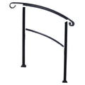 Handrails For Outdoor Steps, Fit 1 Or 3 Steps Outdoor Stair Railing, Flexible Front Porch Hand Rail, Transitional Handrails For Concrete Steps Or Wooden Stairs - Black Unique Piece Furniture