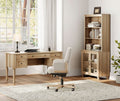Distressed Oak 56Inch Executive Desk With Charging Station ShipItFurniture