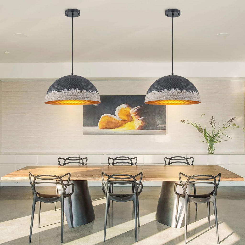 Hammered Dome Pendant Light Farmhouse Decor