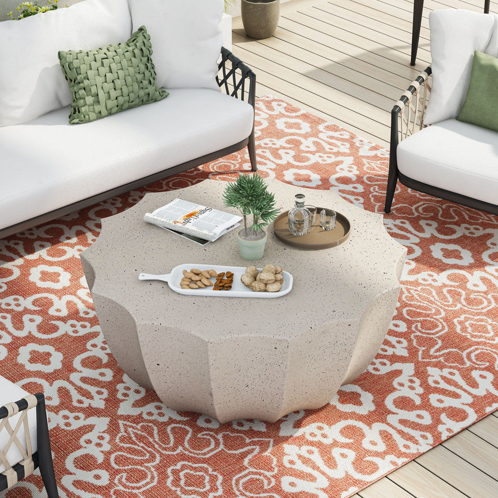 Modern Round Coffee Table For Indoor / Outdoor Unique Piece Furniture