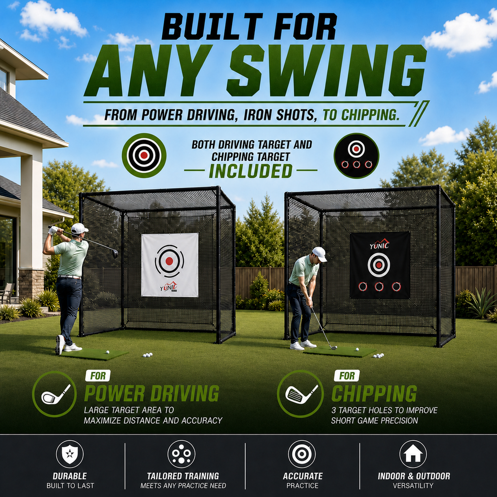 Golf Driving Practice Cage (Black) Yunic Golf
