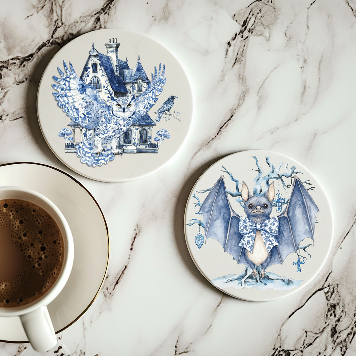 Chinoiserie Halloween Coasters Gia Roma