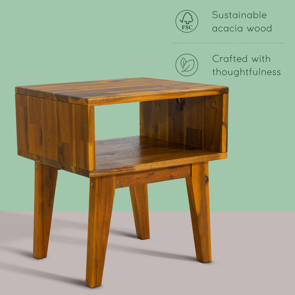 Serena Solid Wood Nightstand Megsu