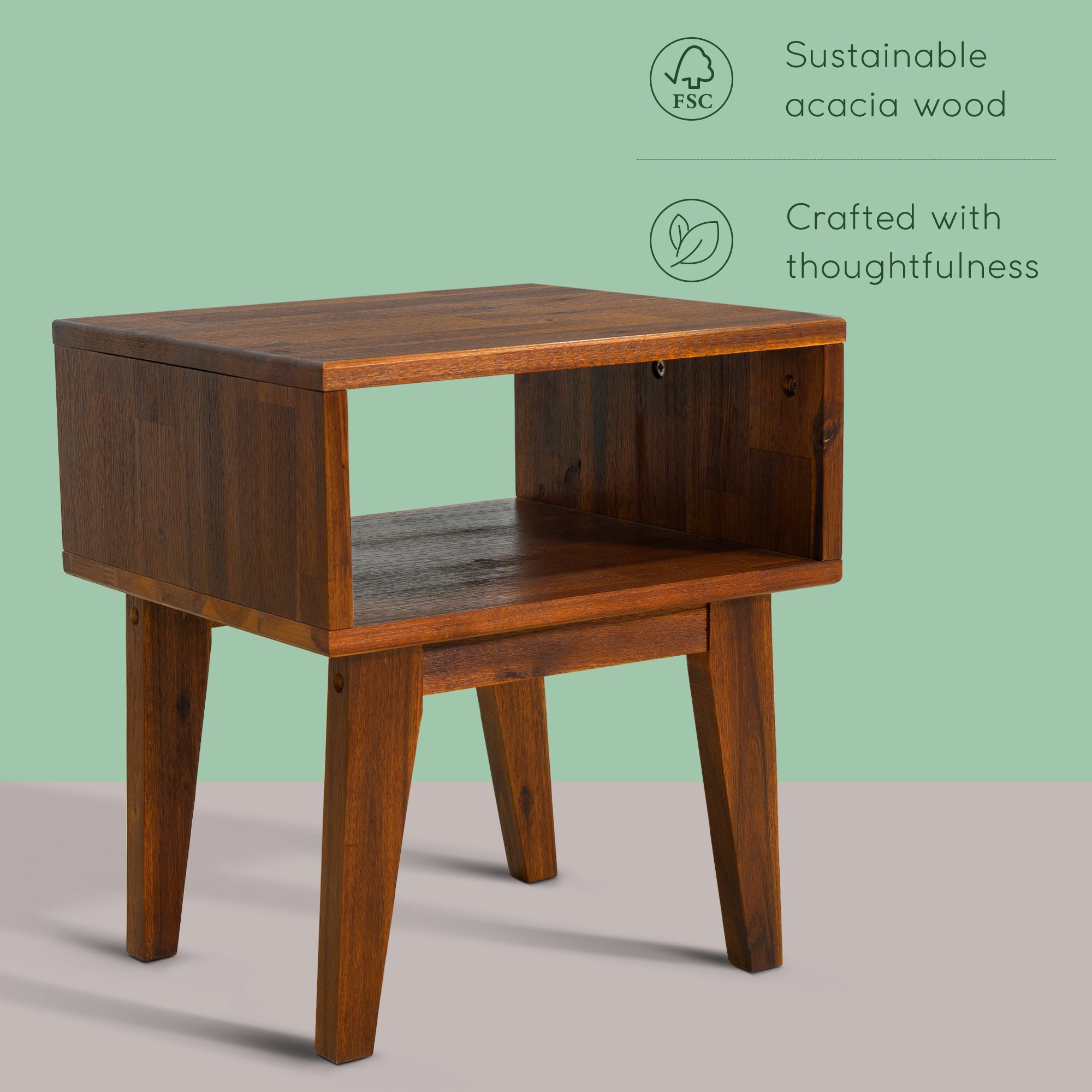 Serena Solid Wood Nightstand Megsu