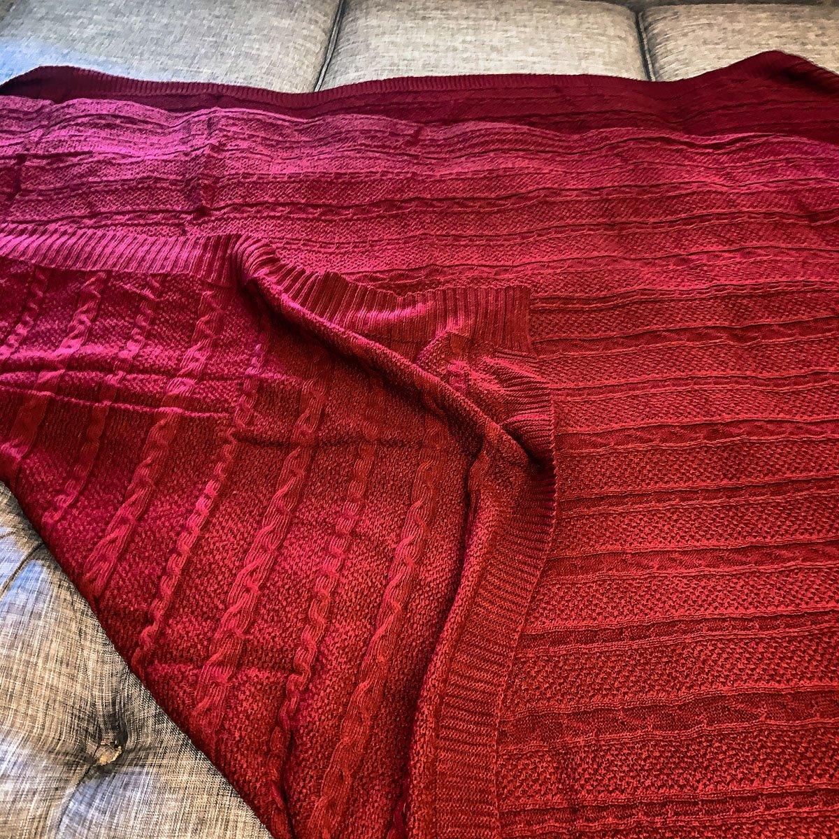 Claret Knit Sweater Throw Gia Roma