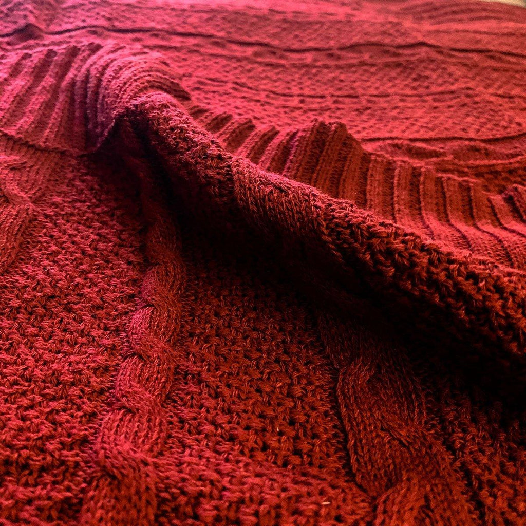 Claret Knit Sweater Throw Gia Roma