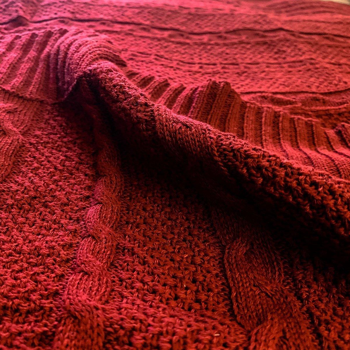 Claret Knit Sweater Throw Gia Roma