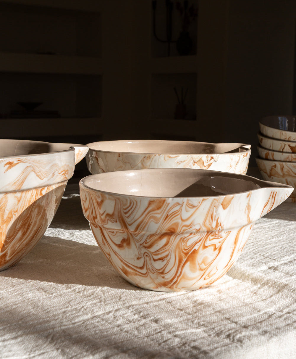 Marbled Terra Mixing Bowls - Set of 3 Une Vie Nomade