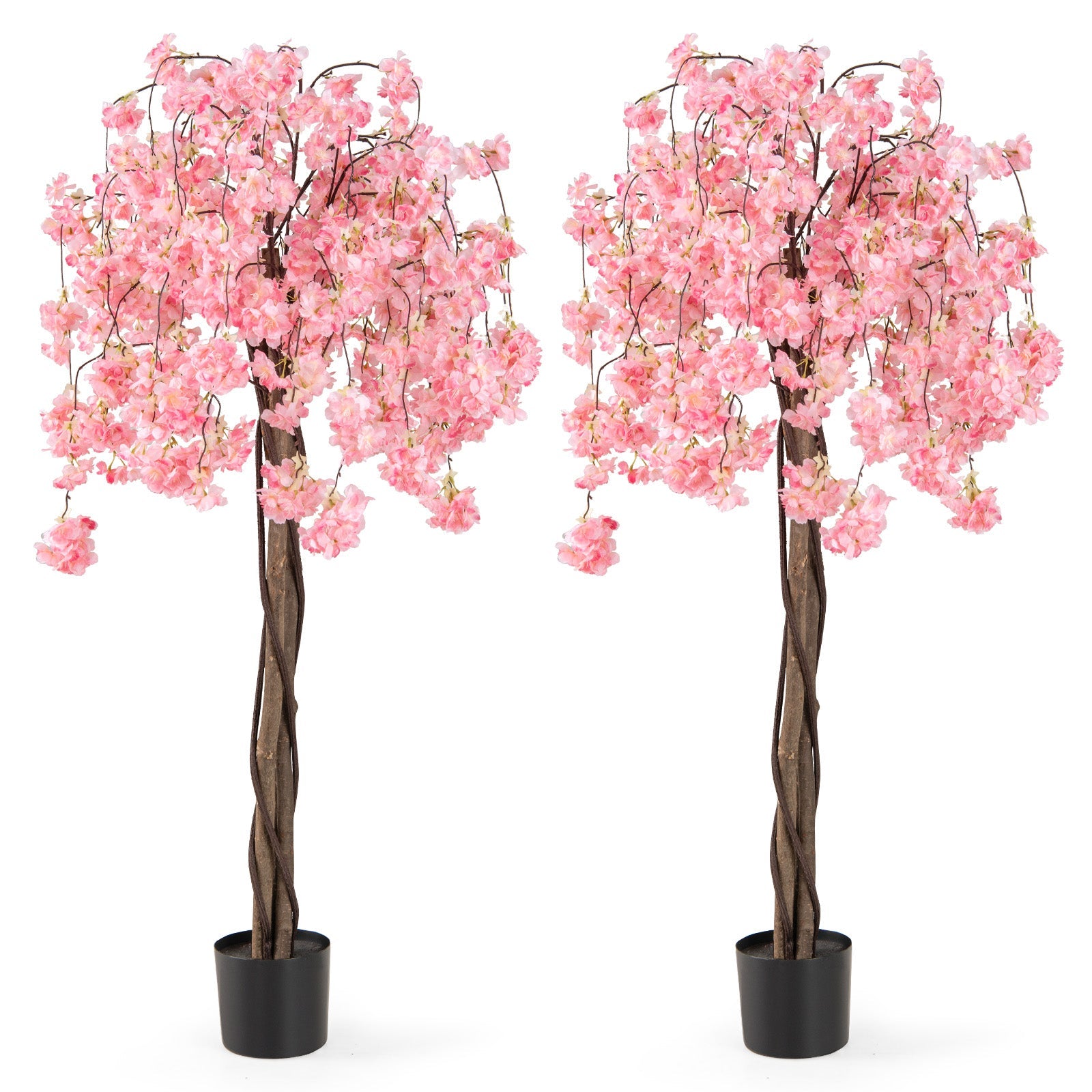 5.5 FT Tall Artificial Cherry Blossom Tree with Pink/White Flowers 2 Pack DirectDeals