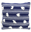 Blue 20" X 20" Decorative Throw Pillow with Pom Pom Vibhsa