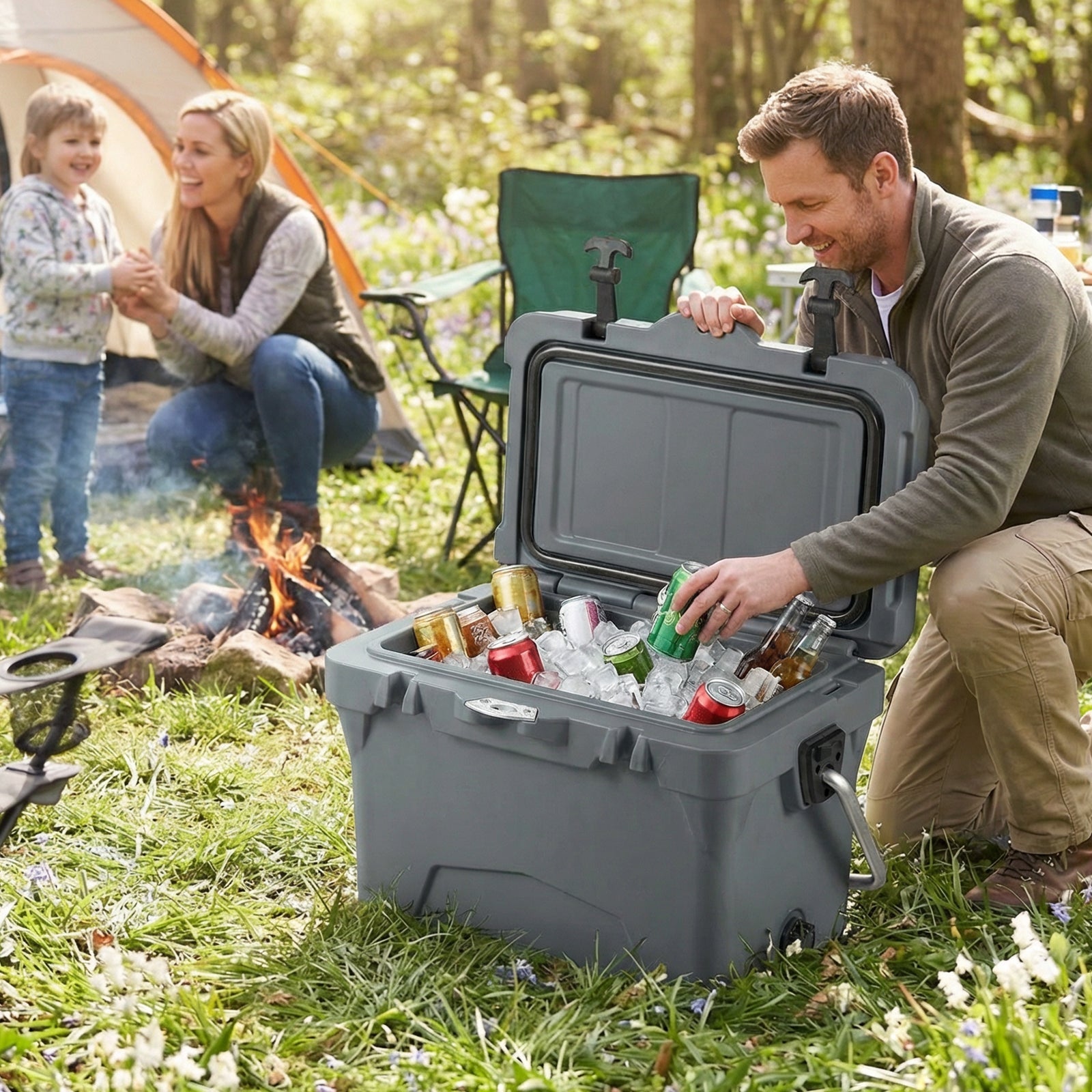 20 Quart Portable Hard Cooler with Built-in Ruler and Bottle DirectDeals