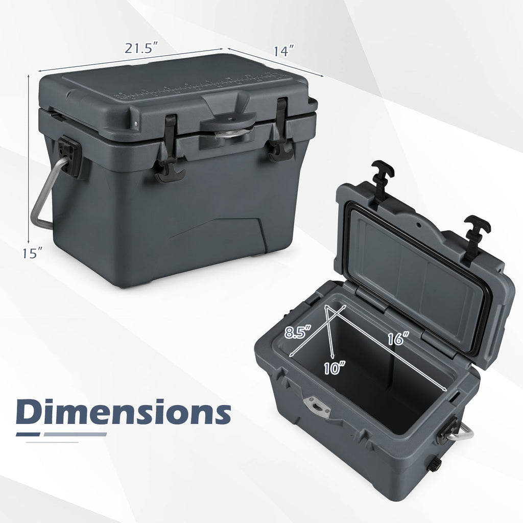 20 Quart Portable Hard Cooler with Built-in Ruler and Bottle DirectDeals