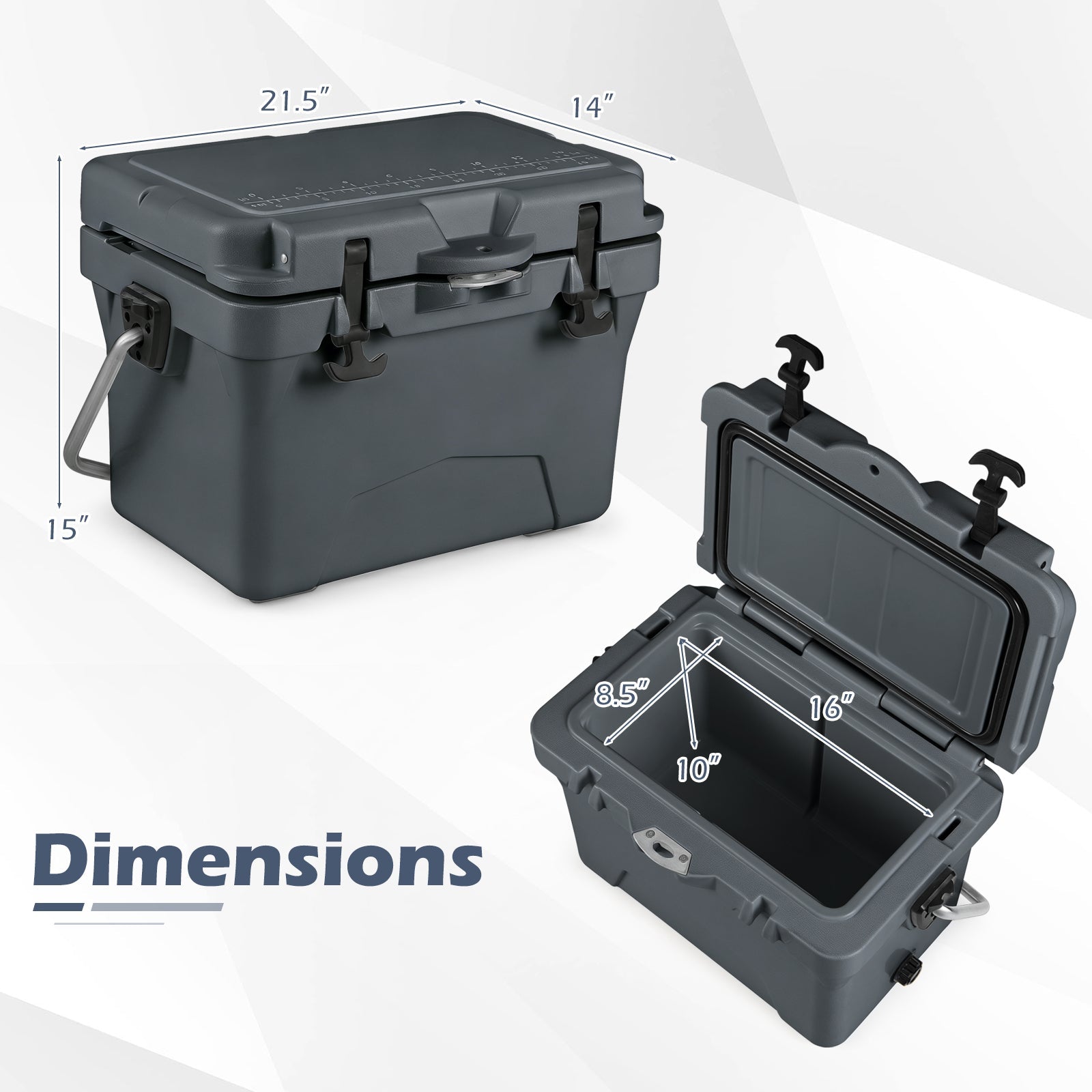 20 Quart Portable Hard Cooler with Built-in Ruler and Bottle DirectDeals