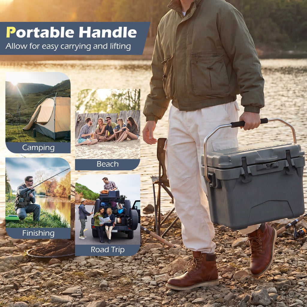 20 Quart Portable Hard Cooler with Built-in Ruler and Bottle DirectDeals