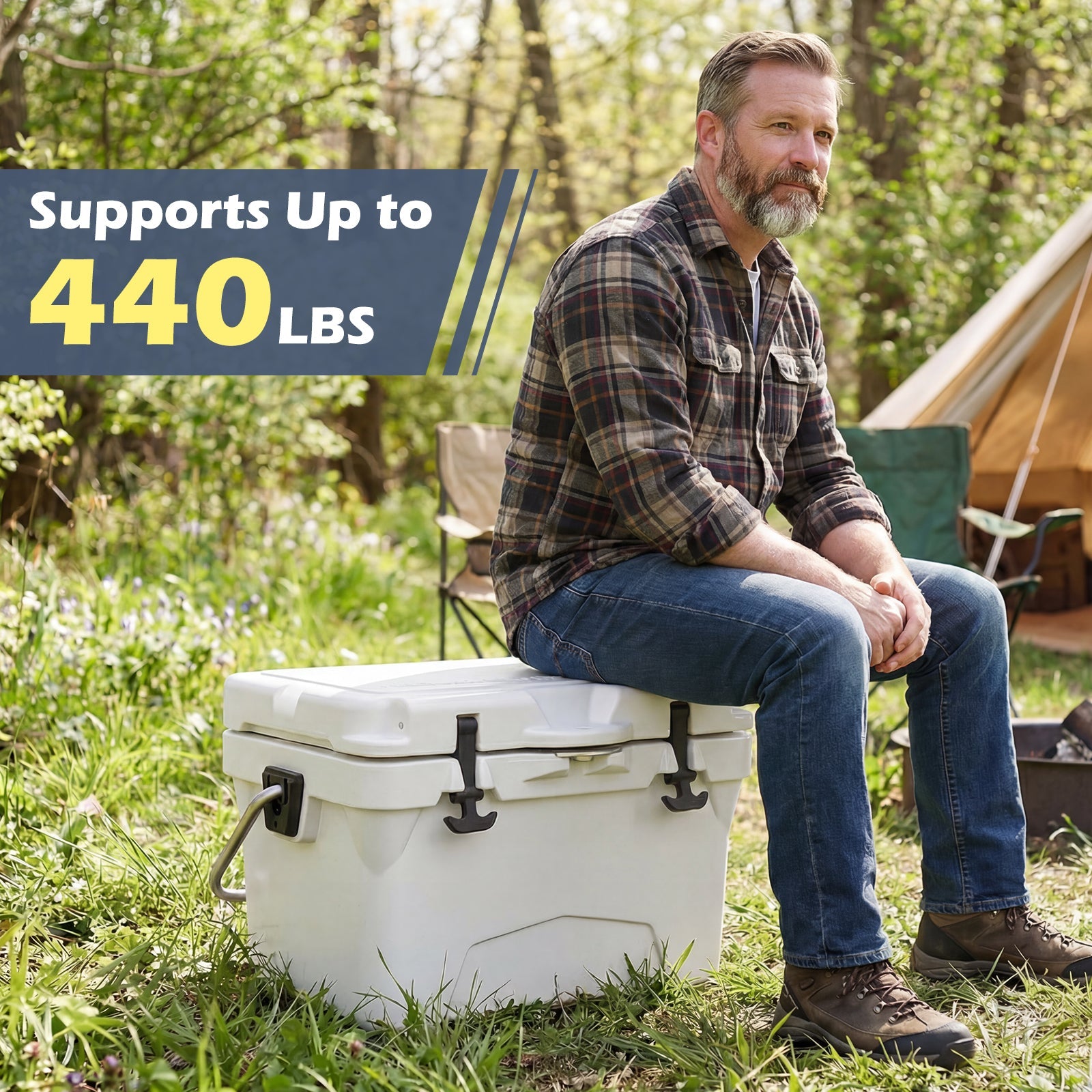 20 Quart Portable Hard Cooler with Built-in Ruler and Bottle DirectDeals