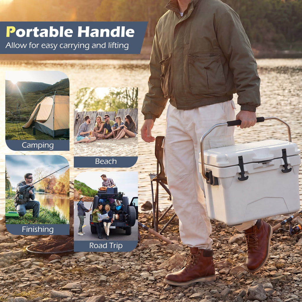 20 Quart Portable Hard Cooler with Built-in Ruler and Bottle DirectDeals