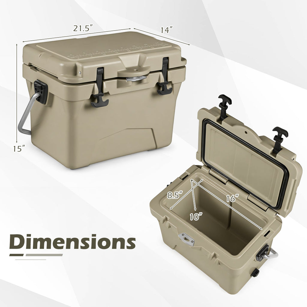 20 Quart Portable Hard Cooler with Built-in Ruler and Bottle DirectDeals