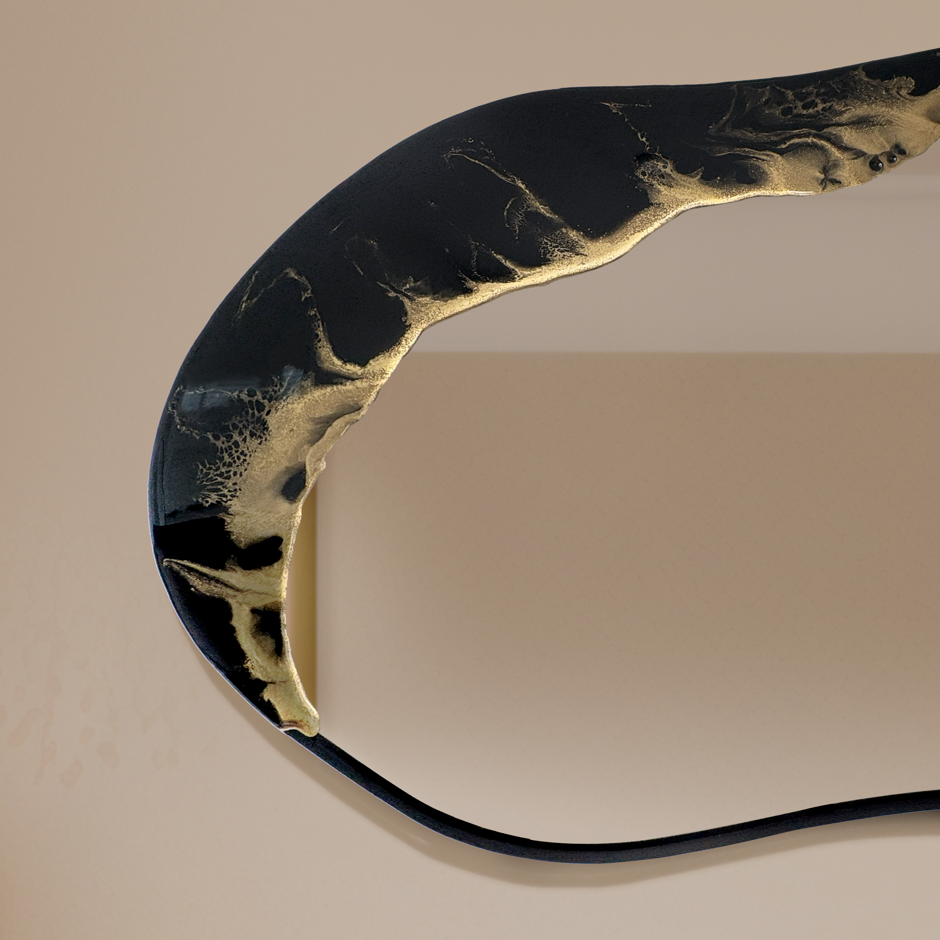 Hand Sculptured Organic Wall Mirror - Tatiana Glen - Veins of the Void - 47H x 21W In Tatiana & Glen
