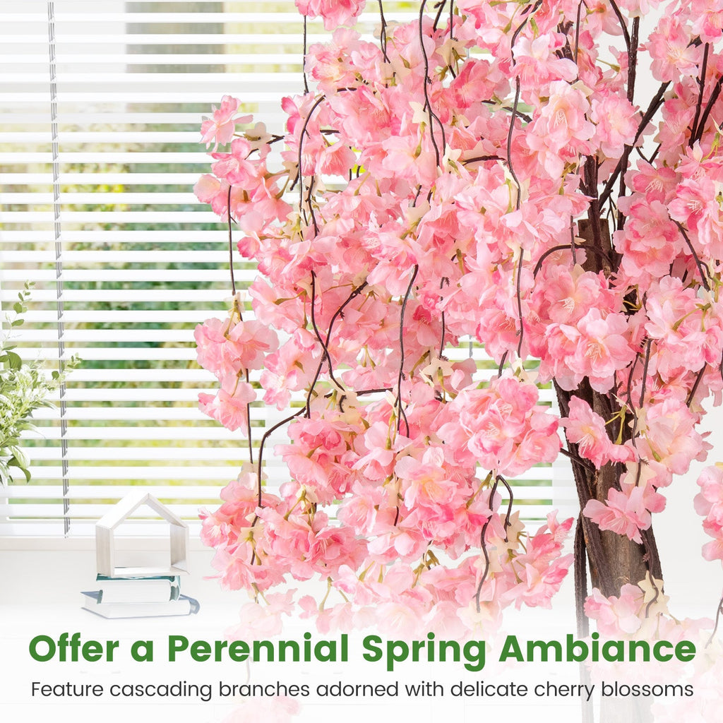 5.5 FT Tall Artificial Cherry Blossom Tree with Pink/White Flowers 2 Pack DirectDeals