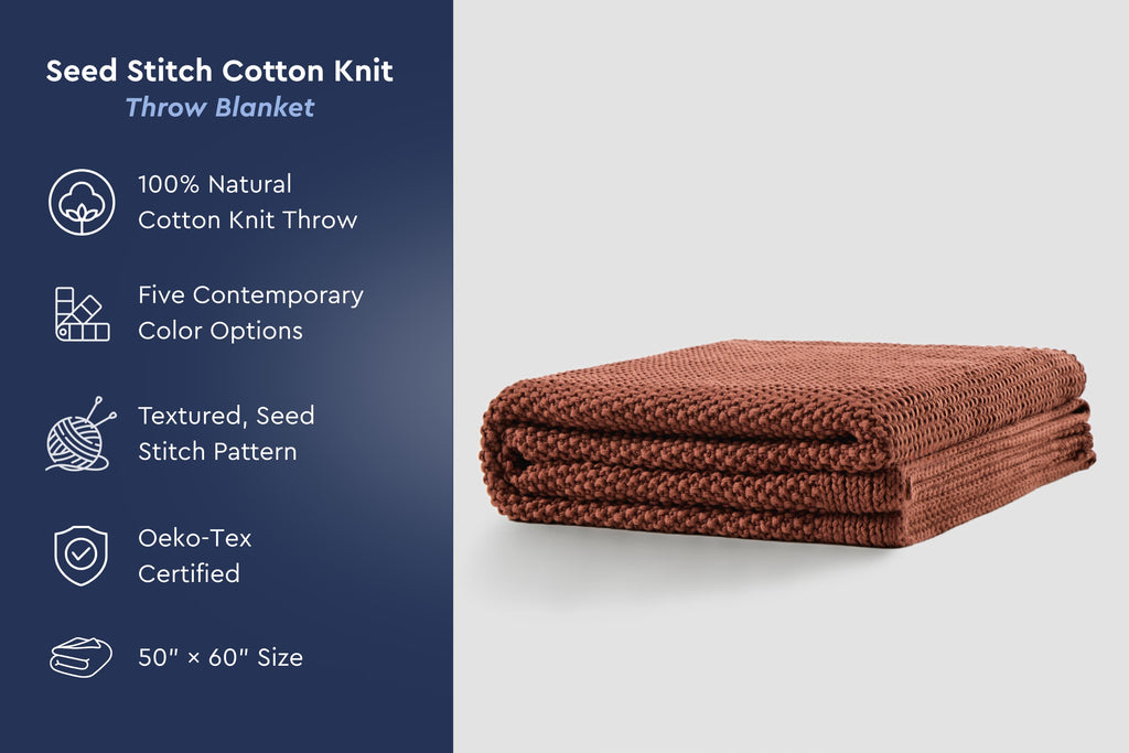 Cozy Knit Cotton Throw Blanket Moon Pod