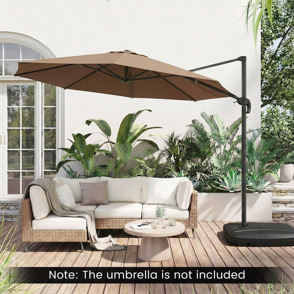 225 LBS Cantilever Patio Umbrella Base with Wheels and Crossed Base DirectDeals
