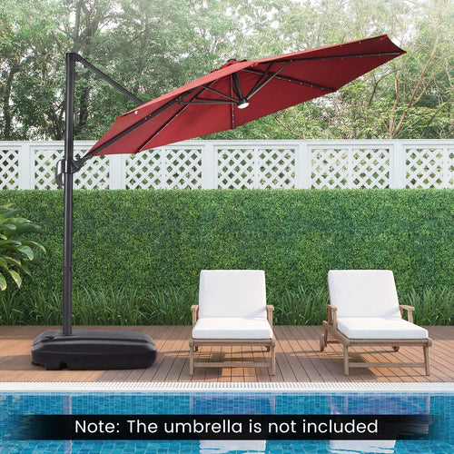 225 LBS Cantilever Patio Umbrella Base with Wheels and Crossed Base DirectDeals